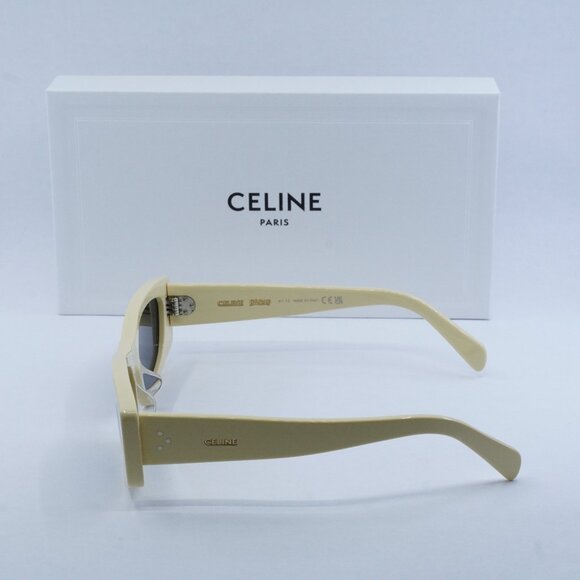 Celine CL40245U 39A Rectangle Sunglasses - Shiny Butter/Smoke - Picture 10 of 13